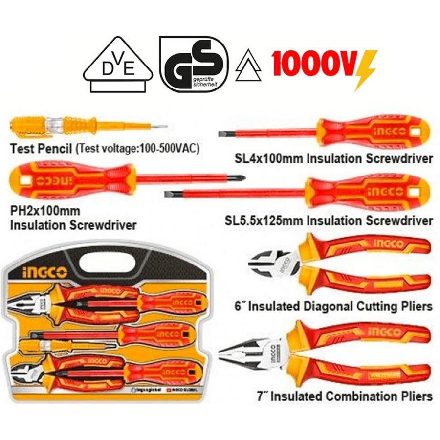 Ingco HKIST3061 6pcs Insulated Hand Tools Set