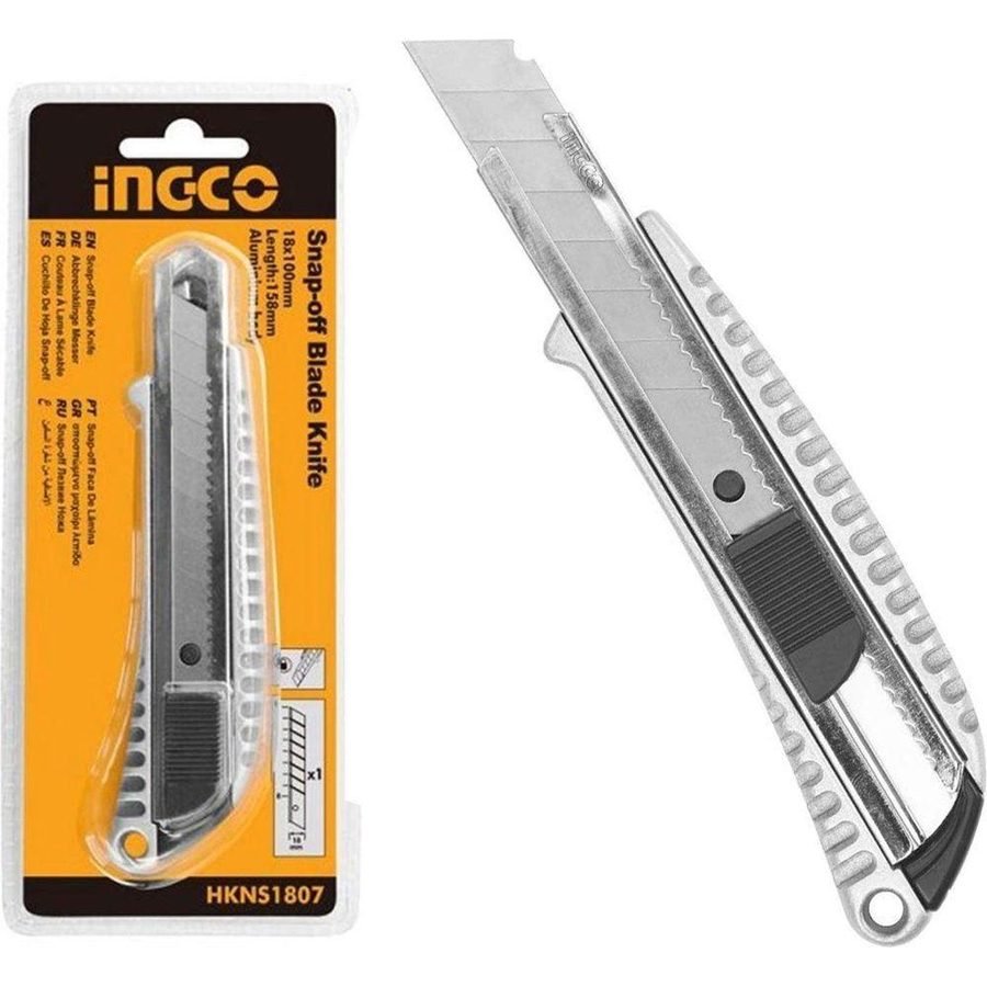 Ingco HKNS1807 Snap-Off Blade Cutter Knife (Zinc Alloy Body)