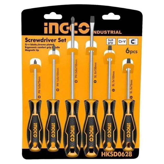 Ingco Ingco HKSD0628 6pcs Screwdriver Set, General Hardware Screwdrivers & Bits — Southend Philippines