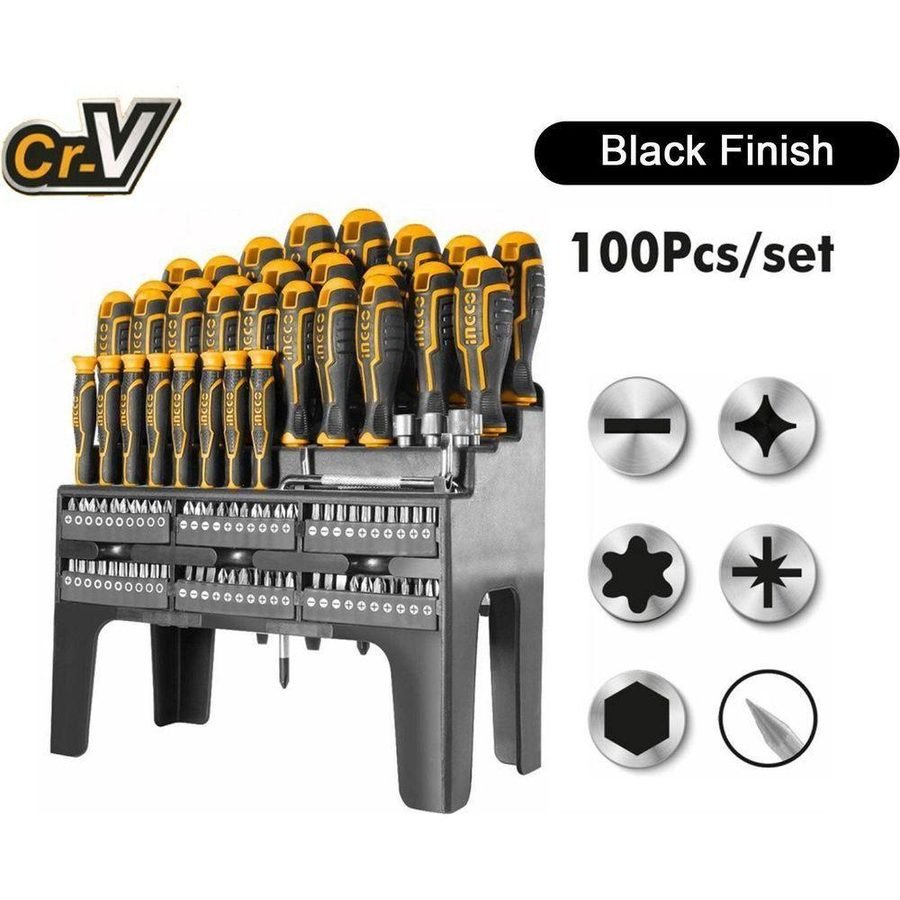 Ingco Ingco HKSD10028 100pcs Screwdriver Set, General Hardware Screwdrivers & Bits — Southend Philippines