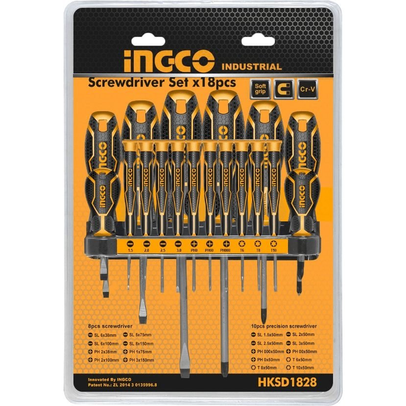 Ingco Ingco HKSD1828 18pcs Screwdriver & Precision Screwdriver Set, General Hardware Screwdrivers — Southend Philippines