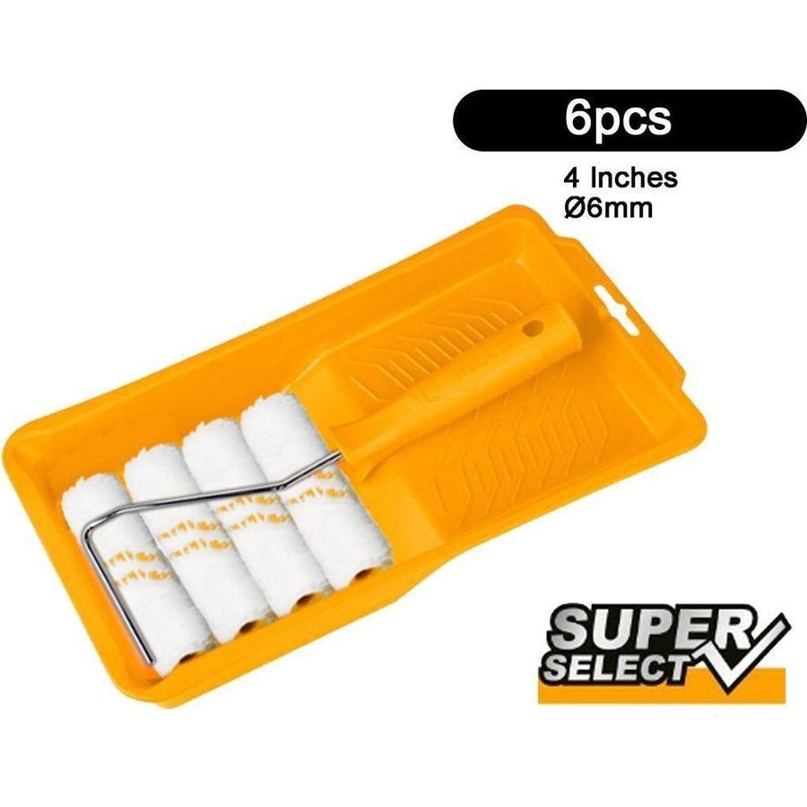 Ingco Ingco HKTCB061004 6 In 1 Cylinder Paint Roller With Tray Set 4" (Micro F, General Hardware Painting — Southend Philippi
