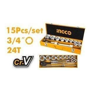 Ingco HKTS034151 15pcs Socket Wrench Set 3/4" Drive