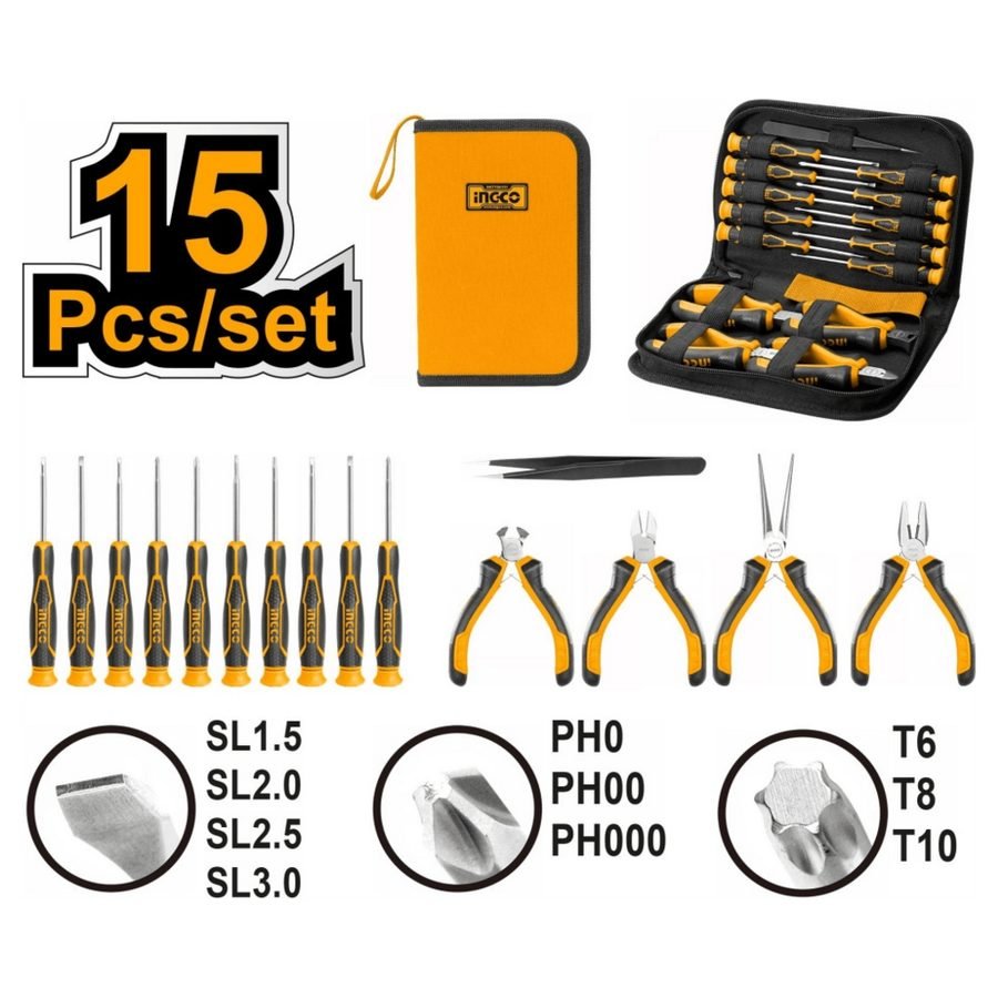 Ingco Ingco HKTTS0151 15pcs Precision Tools Set, General Hardware — Southend Philippines
