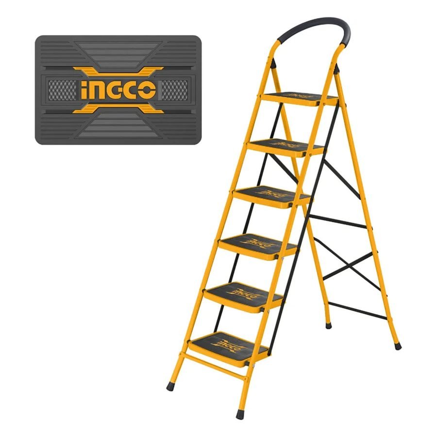 Ingco Ingco HLAD09061 Steel Ladder 6-Steps, General Hardware Ladders & Scaffold — Southend Philippines