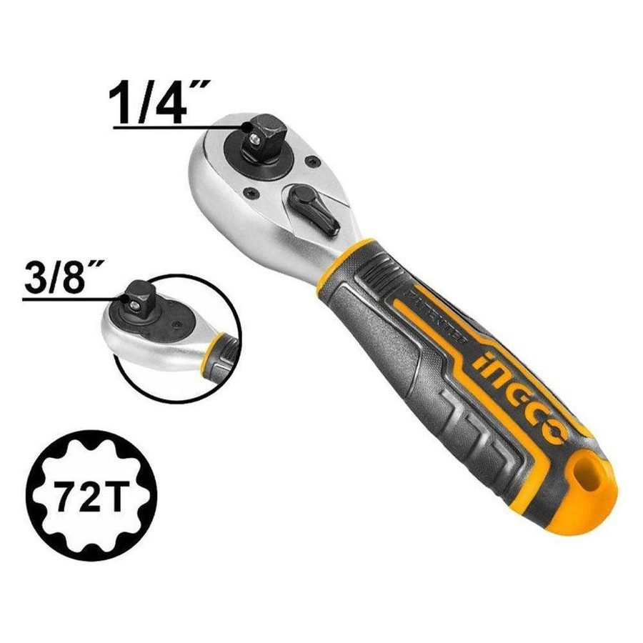 Ingco Ingco HRTH081438 1/4" 3/8" Stubby Rachet Handle, General Hardware — Southend Philippines