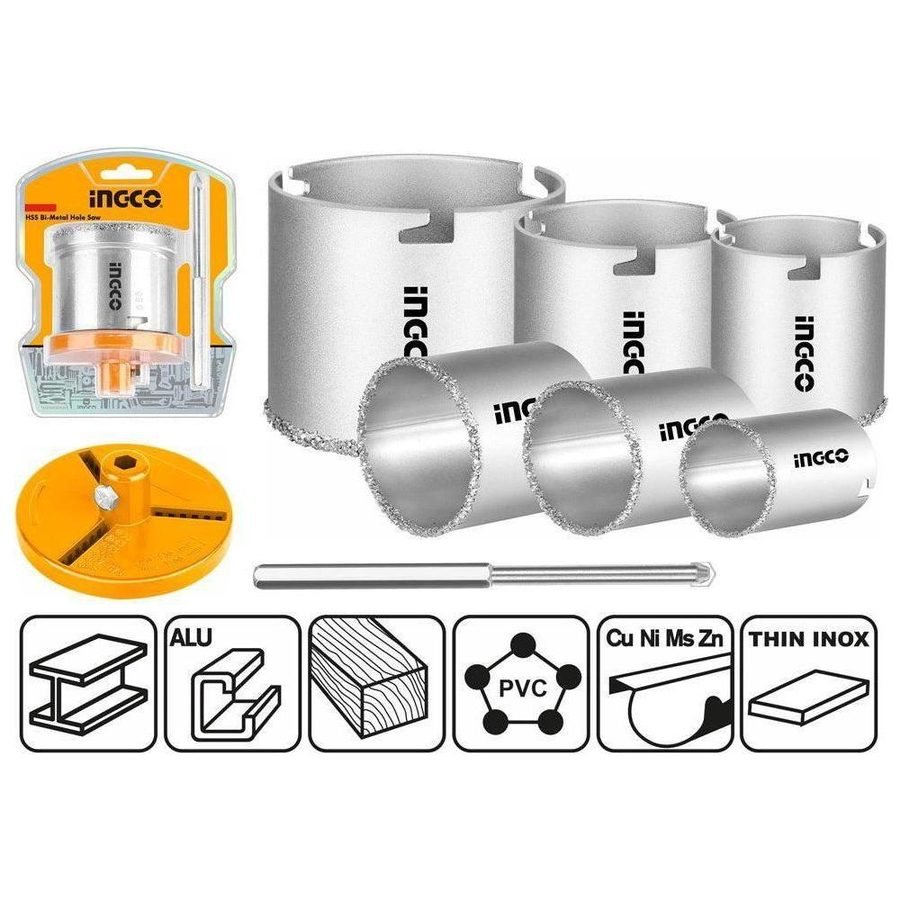 Ingco Ingco HSB4061 TCT Hole Saw Set (Carbide Gritted), General Hardware Saws & Knives — Southend Philippines