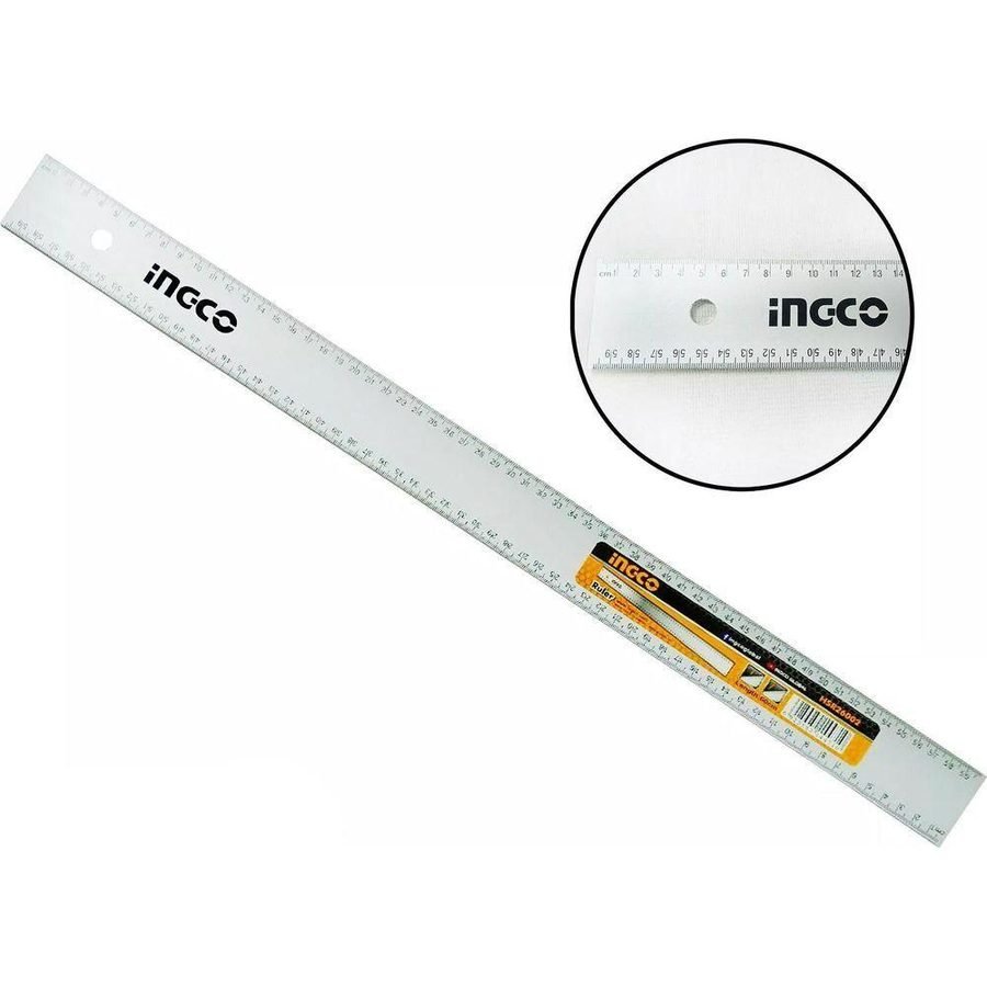 Ingco Ingco HSR26002 Aluminum Ruler / Straight Edge 60cm, General Hardware Measuring & Layout — Southend Philippines