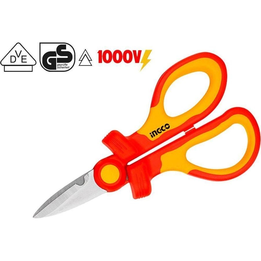 Ingco Ingco Insulated Industrial Scissors With Stainless Blade 1000V, General Hardware — Southend Philippines