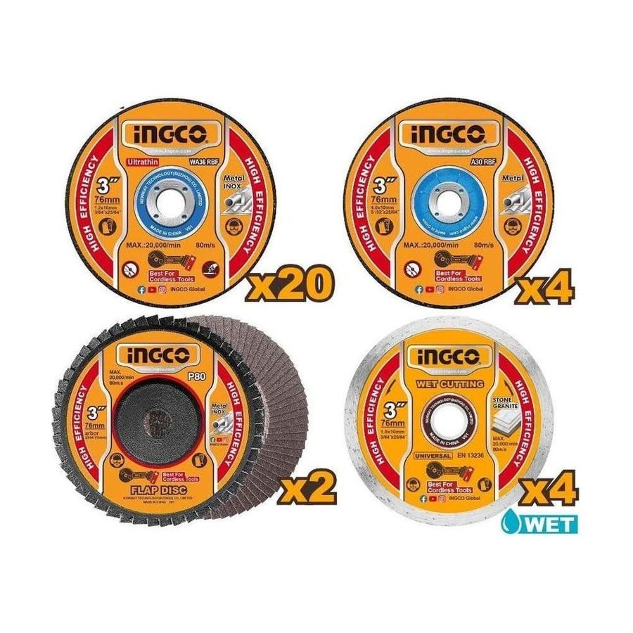 Ingco Ingco MCD07630 Cutting And Grinding Disc Set, General Hardware Abrasives & Files — Southend Philippines