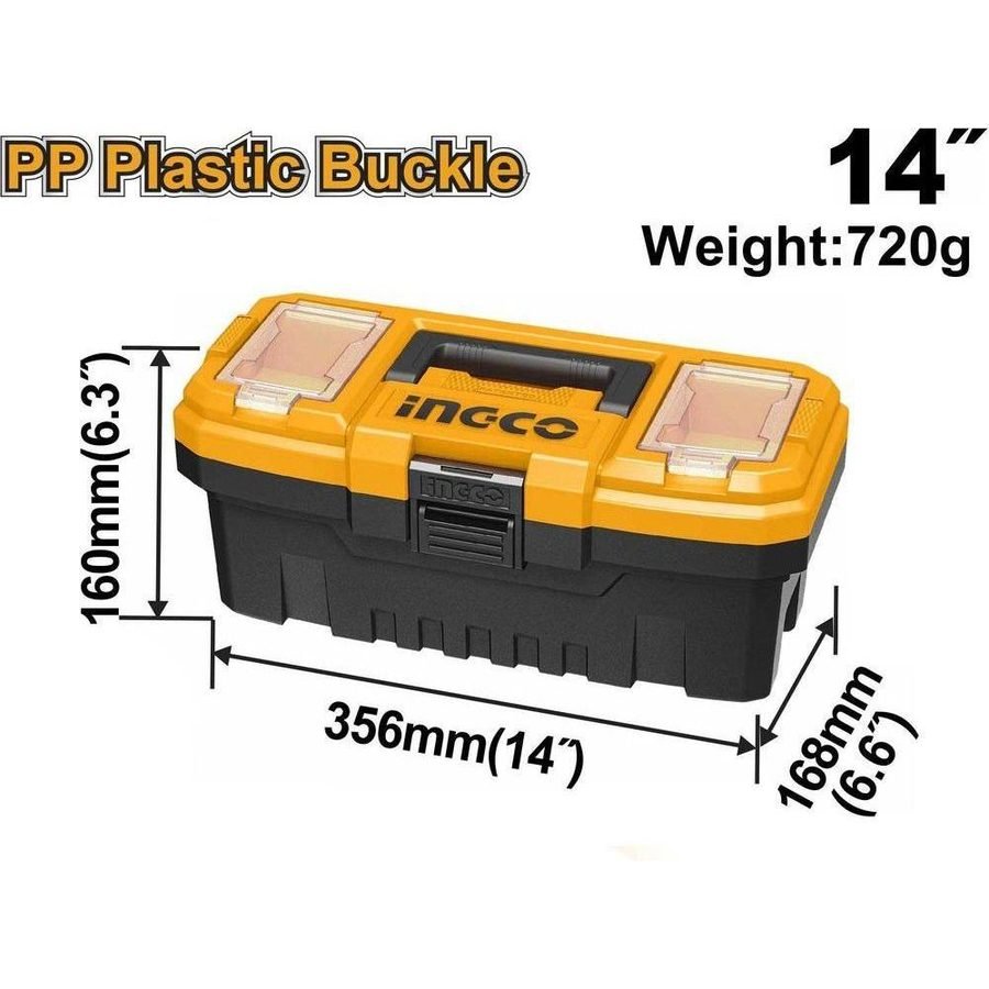 Ingco Ingco PBX1401 Plastic Tool Box 14", General Hardware Tool Storage — Southend Philippines