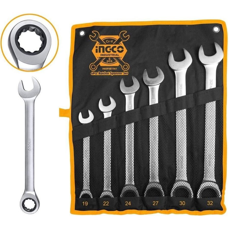 Ingco Ingco Ratchet Spanner / Ratcheting Wrench Set, General Hardware Sockets & Ratchets — Southend Philippines