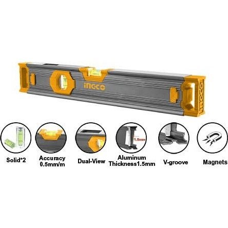 Ingco Ingco Spirit Level Bar (Powerful Magnetic Base) [Industrial], General Hardware Measuring & Layout — Southend Philippine