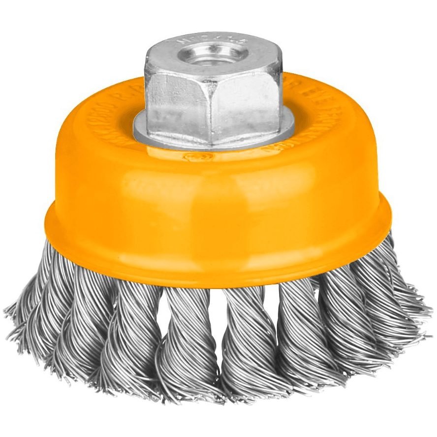 Ingco Ingco WB21002 Cup Wire Brush With Nut 100mm [Twisted], General Hardware Brushes & Cleaning — Southend Philippines