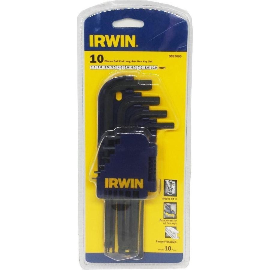 Irwin T9097005 Hexagonal Allen Wrench Set 10pcs [Ball End Long] (Metric)