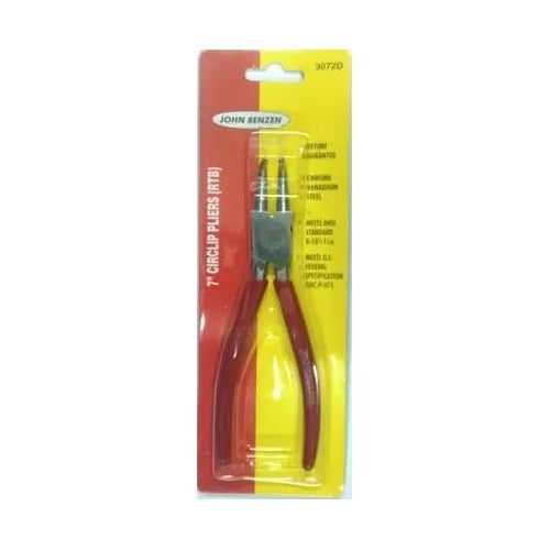 John Benzen 3072D Circlip Plier Internal Bent 7"