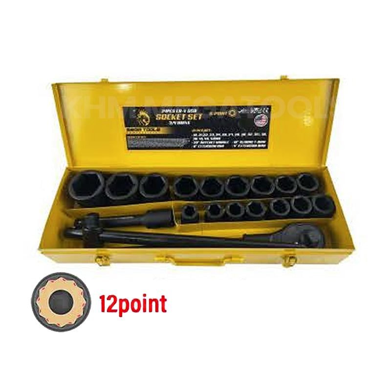 M21SS34D12P 21pcs 12-Point 3/4 Drive Socket Set, General Hardware Sockets & Ratchets — Southend Philippines