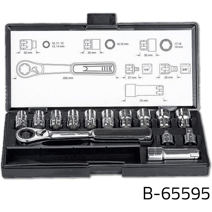 Makita B-65595 14pcs Pass-Thru Socket Wrench Set