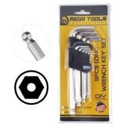 MLWK9SH 9pcs Long Hex Key Wrench Set (Ball End), General Hardware Sockets & Ratchets — Southend Philippines