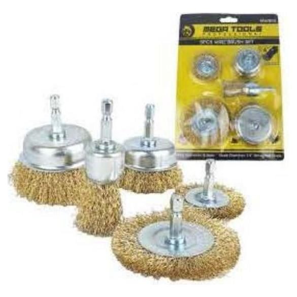MWB5S 5pcs Wire Brush Set (1/4 "Hex Shank), General Hardware Brushes & Cleaning — Southend Philippines
