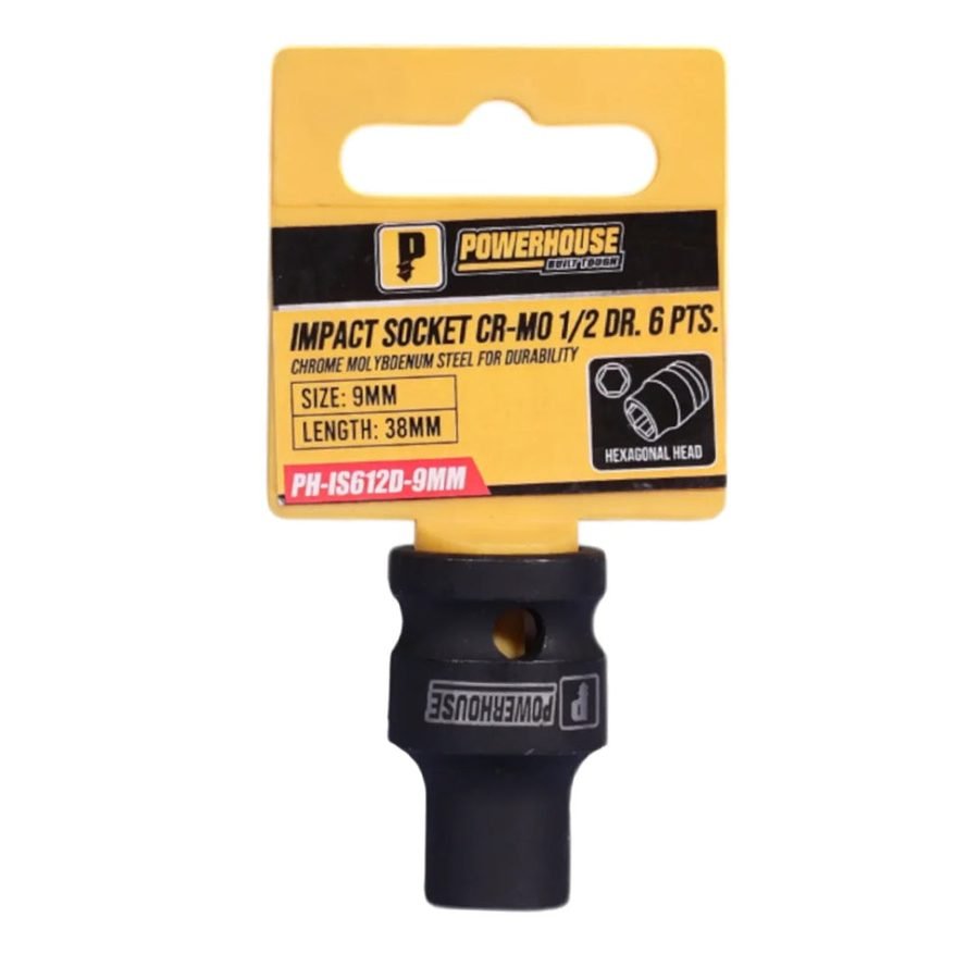 Powerhouse Impact Socket Nut CR-MO 6 Points 1/2 Drive