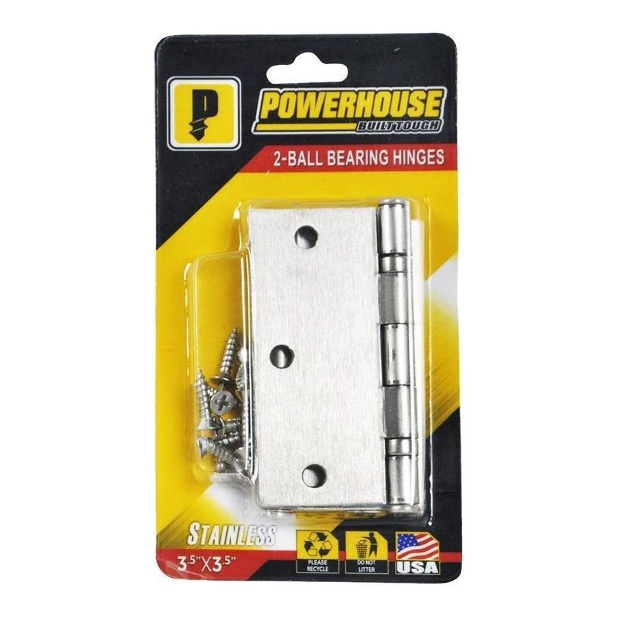 Powerhouse US32D 2-Ball Bearing Hinges (Stainless)