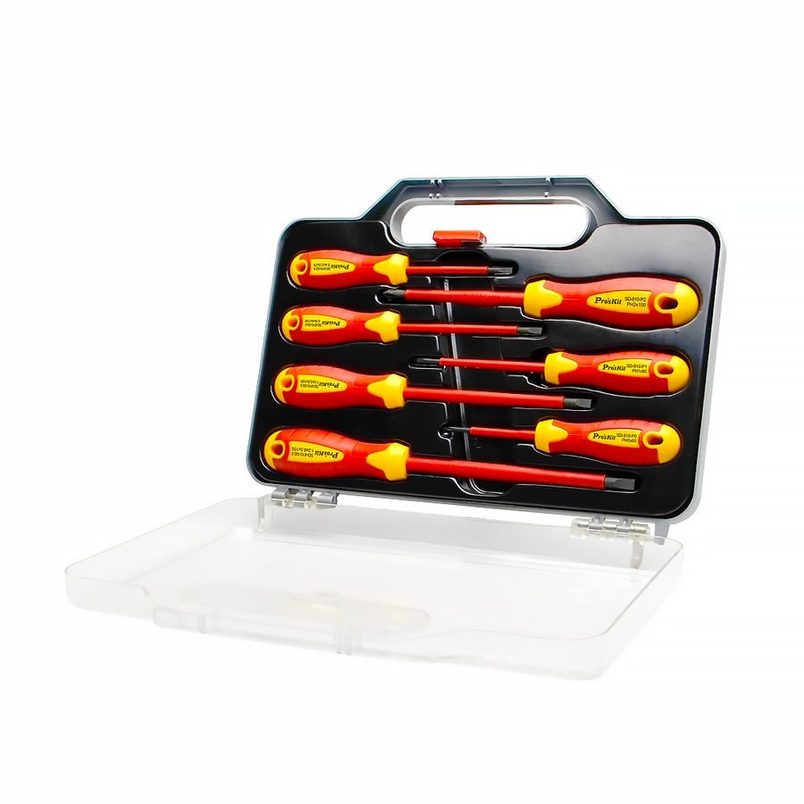Pro'SKit SD-8012 7pcs Insulated VDE Screwdriver Set