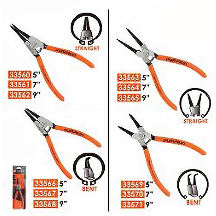 Pumpkin Pumpkin PM33561 / PM33564 / PM33567 / PM33570 Snap Ring Pliers 7", General Hardware Pliers & Cutters — Southend Phili
