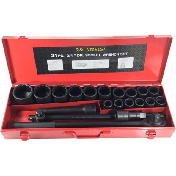 S-Ks 3/4" Drive Impact Socket Wrench Set 19-50mm (21pcs), General Hardware Sockets & Ratchets — Southend Philippines