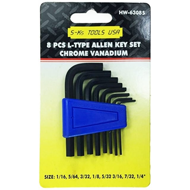 S-Ks 8pcs. HW-6308A(S) Short Arm Allen Wrench Set 11/16-1/4", General Hardware Sockets & Ratchets — Southend Philippines
