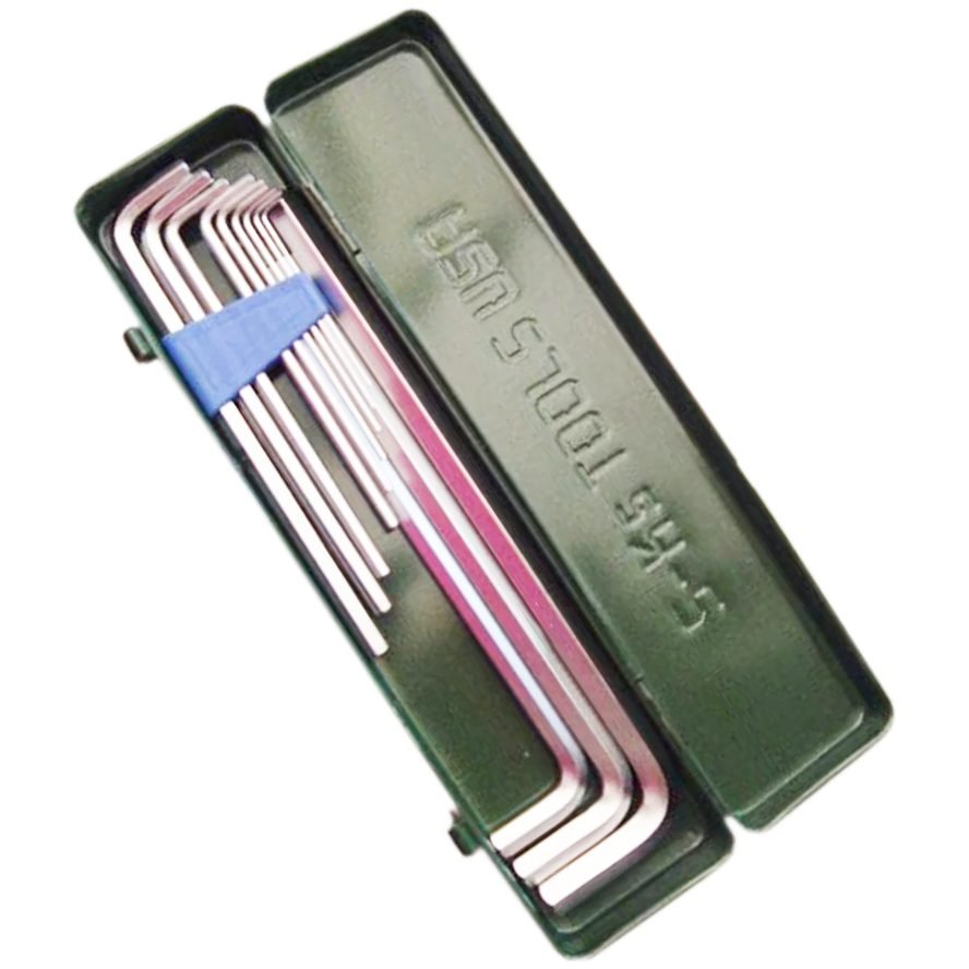 S-Ks S-Ks Extra Long Arm Allen Wrench Set With Metal Case (Chrome), General Hardware Sockets & Ratchets — Southend Philippine