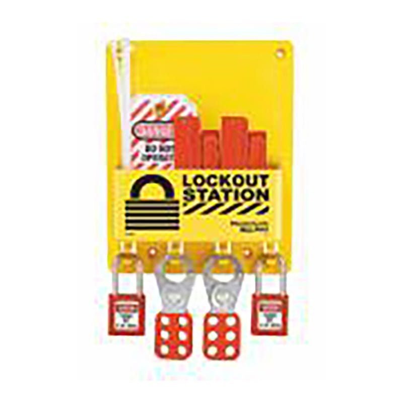 S1720E410 LOCKOUT STATION COMPACT 4 HANGER FOR HASP & PADLOCK