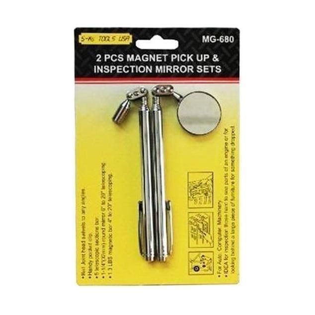 S-Ks S-Ks MG-680 2pcs Magnetic Pick Up & Inspection Mirror, General Hardware Sockets & Ratchets — Southend Philippines