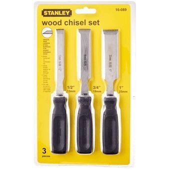Stanley 16-089 Wood Chisel Set Black Handle (3pcs)