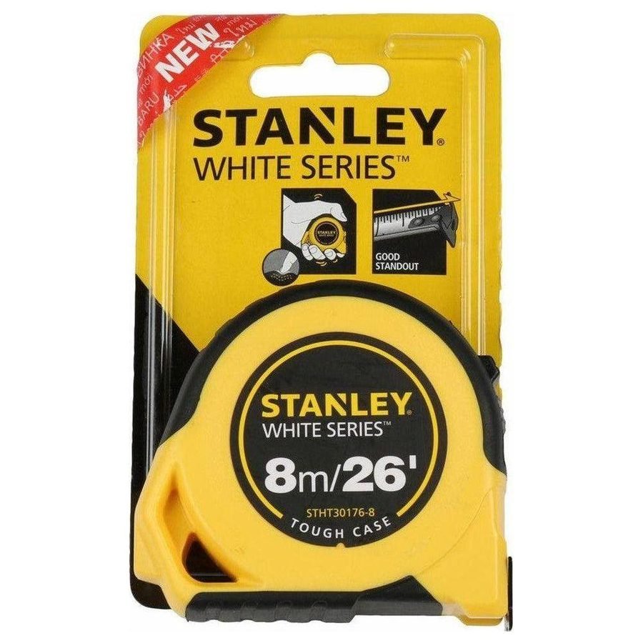Stanley Stanley 30-176 Tough Case Steel Tape Measure 8m (White Blade), General Hardware Measuring Tools — Southend Philippine