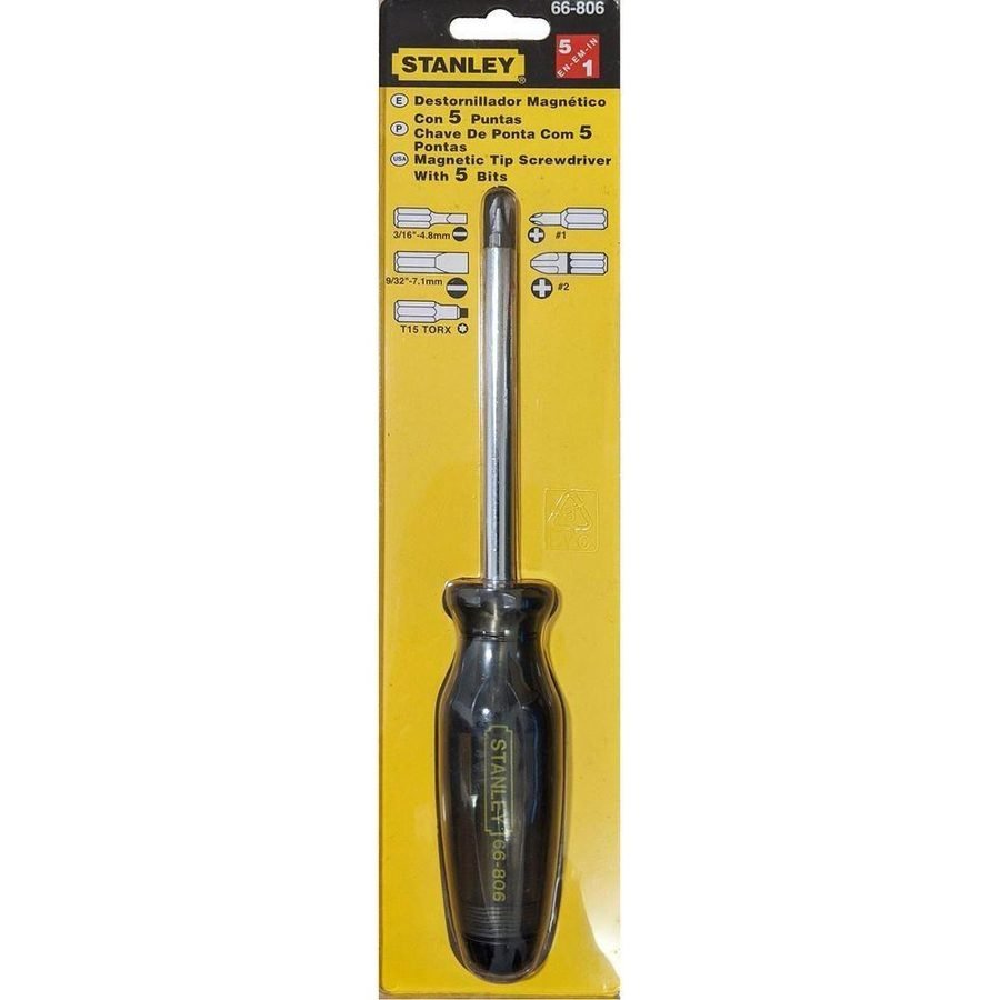 Stanley 66-806 Screwdriver 6 Tips (Stored In Handle)