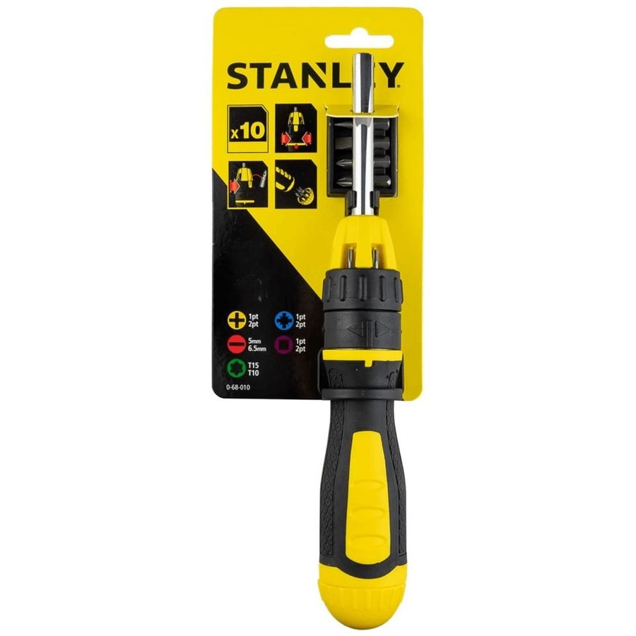 Stanley Stanley 68-010 Multibit Ratcheting Screwdriver (10 Bits), General Hardware Screwdrivers & Bits — Southend Philippines