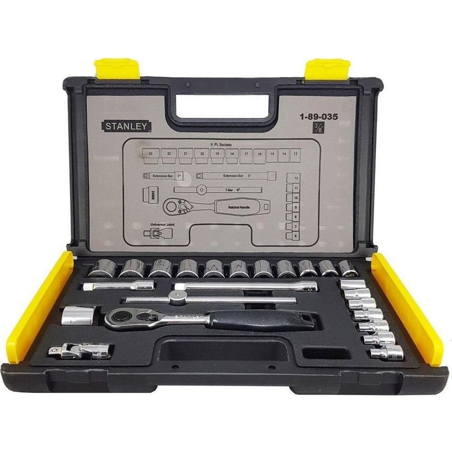 Stanley Stanley 89-035 3/8" Drive Socket Wrench Set 24pcs (6-24mm) 6pts, General Hardware Sockets & Ratchets — Southend Phili