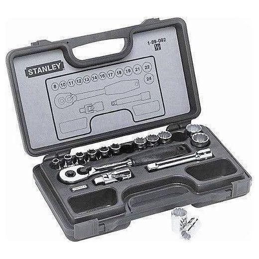 Stanley Stanley 89-092 1/2" Drive Socket Wrench Set 16pcs (8-24mm) 12pts, General Hardware Sockets & Ratchets — Southend Phil