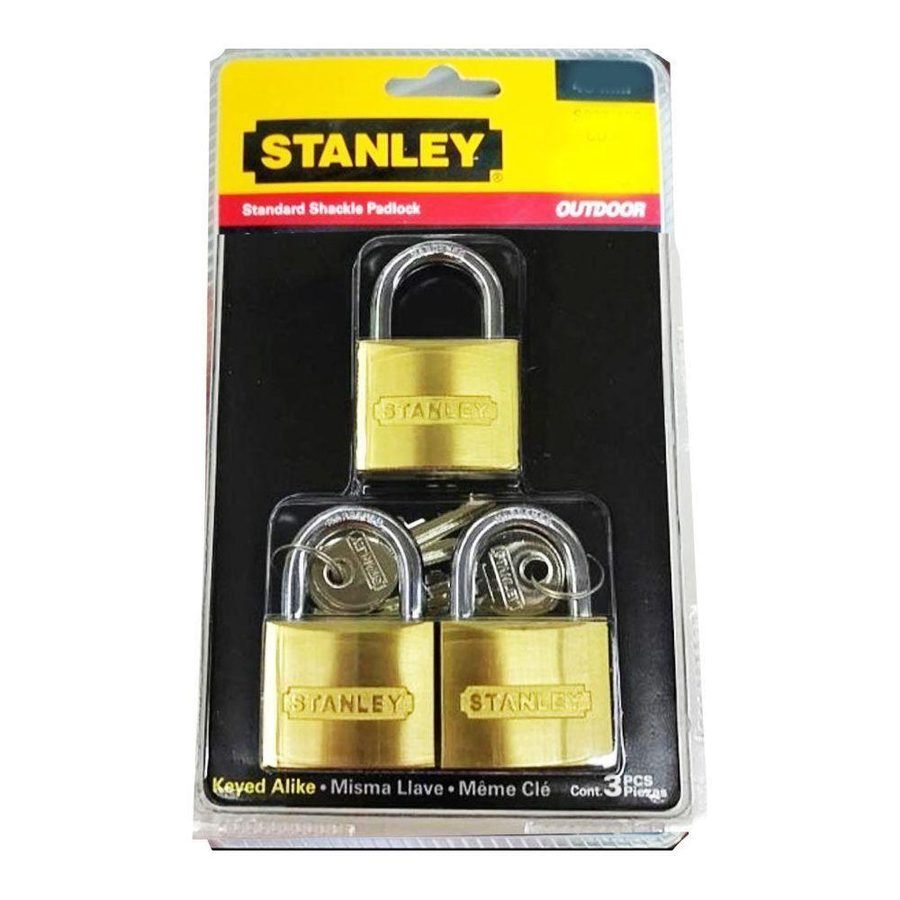 Stanley Stanley Padlock Short Shackle 3 Pcs (4 Pcs Same Key), General Hardware Locks & Hinges — Southend Philippines