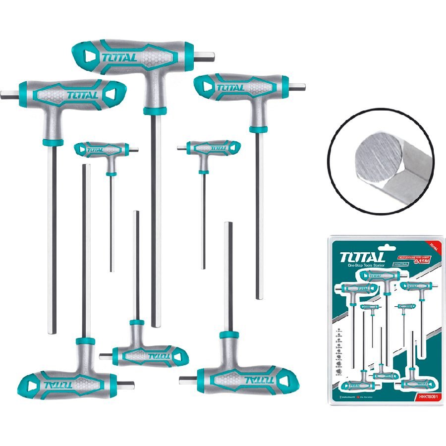 Total THHW8081 8pcs Hex Allen Wrench Set (T-Handle)