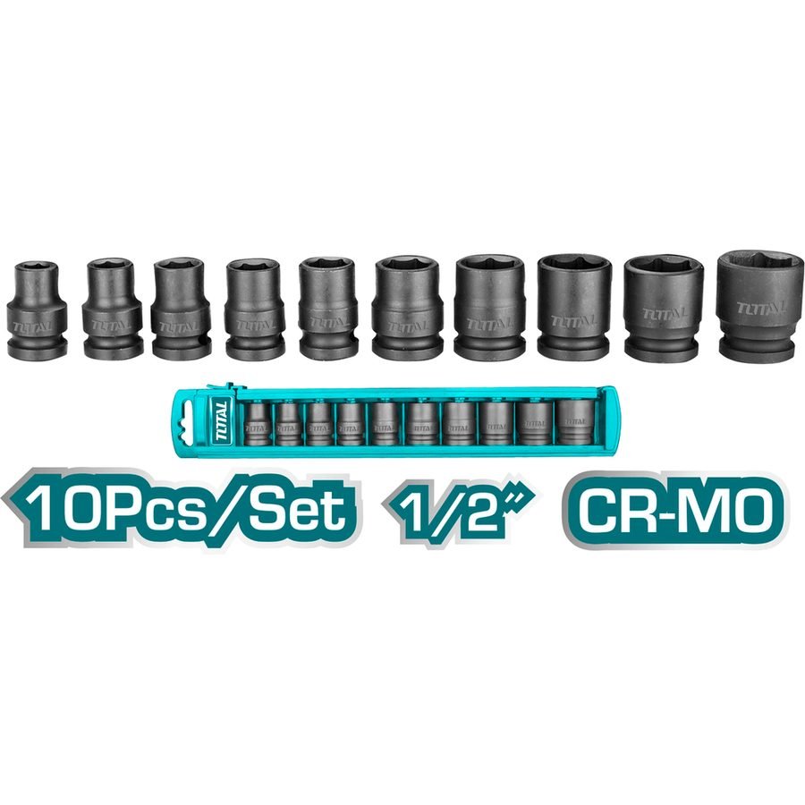 Total Total THISTD12101 10pcs 1/2" Drive Impact Socket Wrench Set, General Hardware Sockets & Ratchets — Southend Philippines