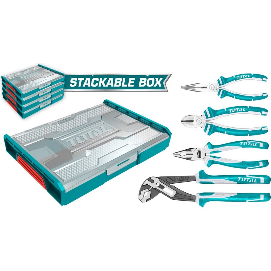 Total Total THKTV02P041 4pcs Pliers Set With Stackable Tool Box, General Hardware Pliers & Cutters — Southend Philippines