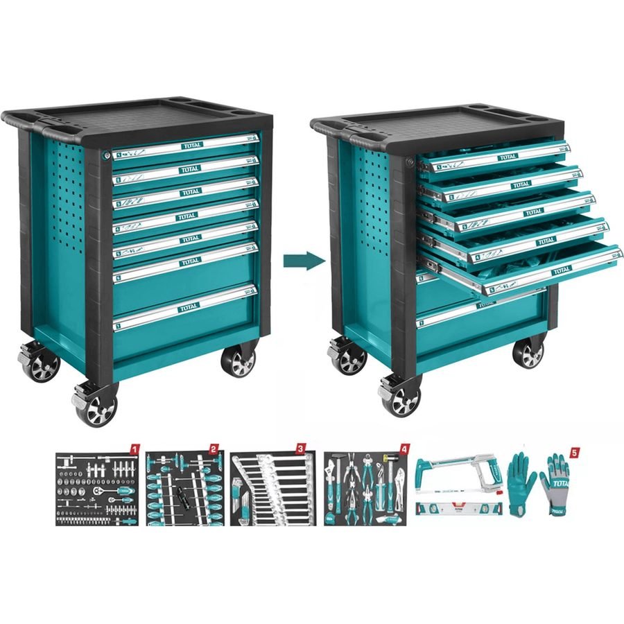 Total THPTCS71621 162pcs Hand Tools Set With Tool Cabinet