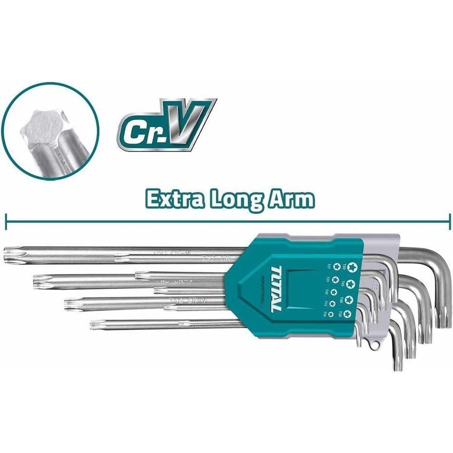 Total Total THT106391 9pcs Torx Allen Wrench Key Set Extra Long Arm, General Hardware Sockets & Ratchets — Southend Philippin