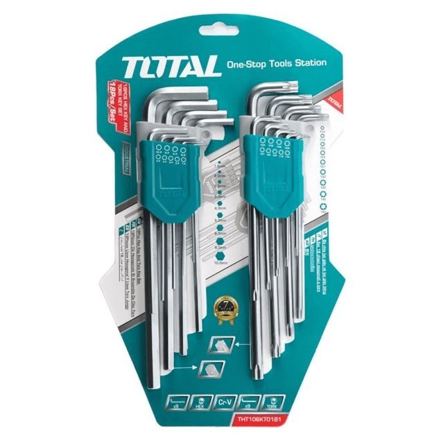 Total Total THT106KT0181 18pcs Hex & Torch Allen Wrench Key Set, General Hardware Flashlights & Worklights — Southend Philipp