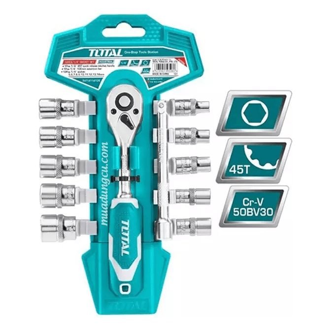 Total THT14114126 12pcs 1/4" Dr. Socket Wrench Set
