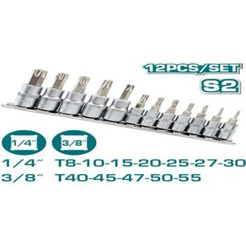 Total Total THT1438121 12 Pcs Torx Bit Socket Set, General Hardware Sockets & Ratchets — Southend Philippines