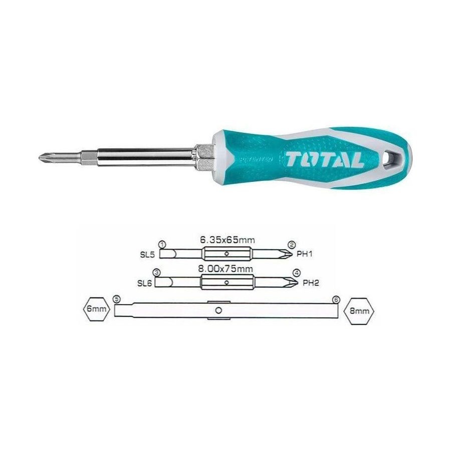 Total Total THT2506076 6-In-1 Screwdriver Set, General Hardware Screwdrivers & Bits — Southend Philippines