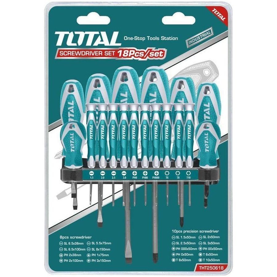 Total Total THT250618 18pcs Standard & Precision Screwdriver Set, General Hardware Screwdrivers & Bits — Southend Philippines